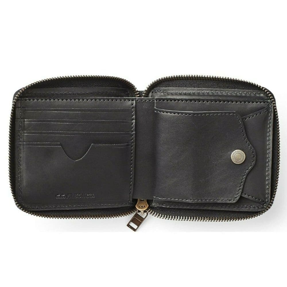 Dawson leather zip wallet black
