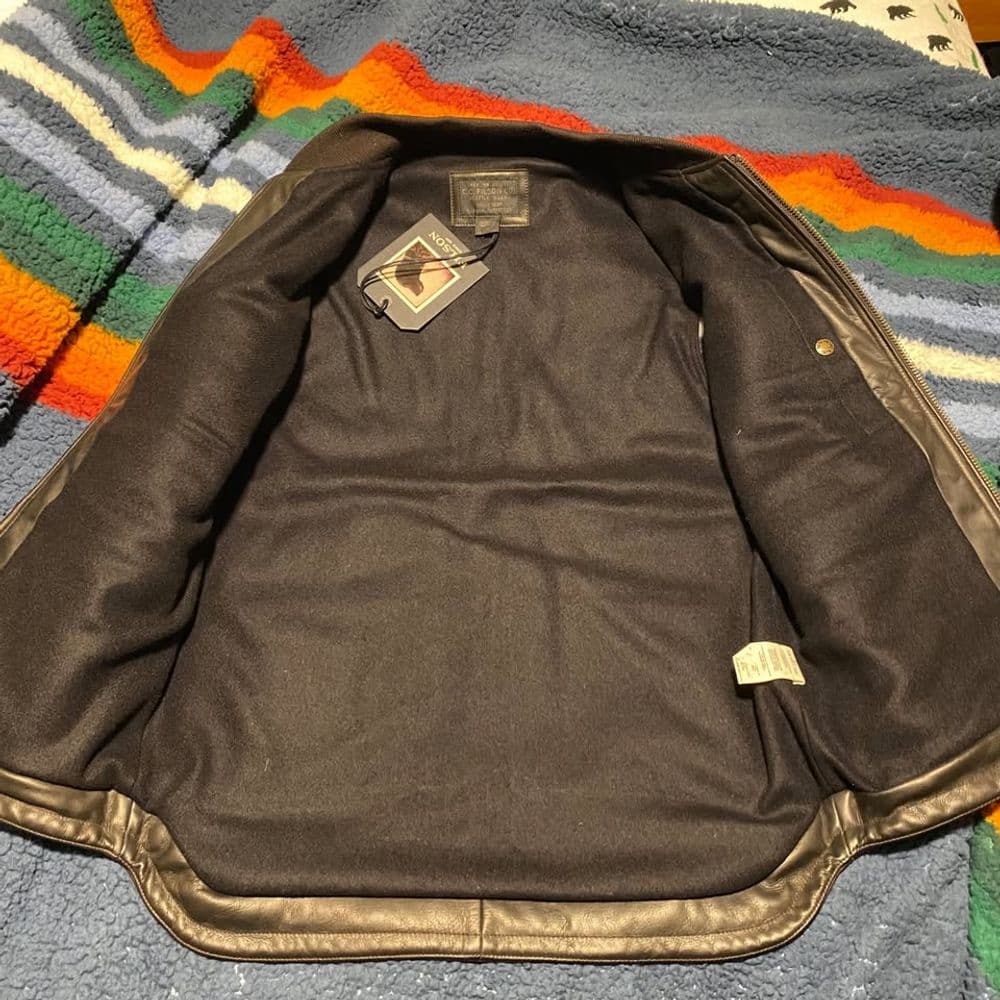 Wool lined leather work vest