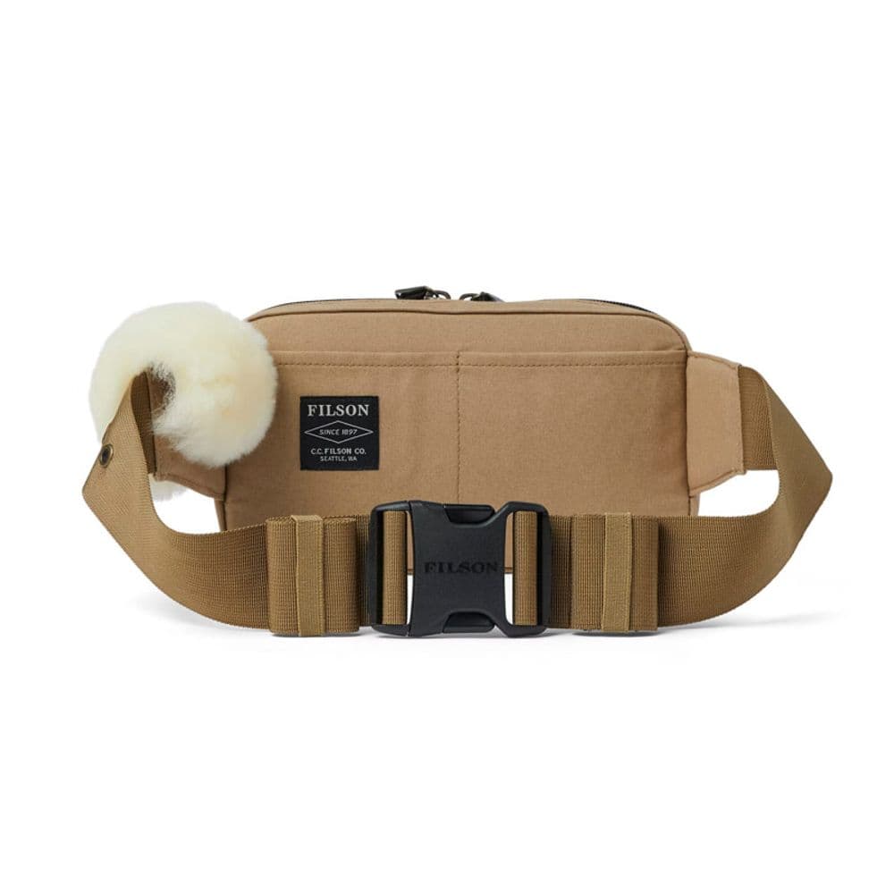 Compact fishing waist pack dark tan